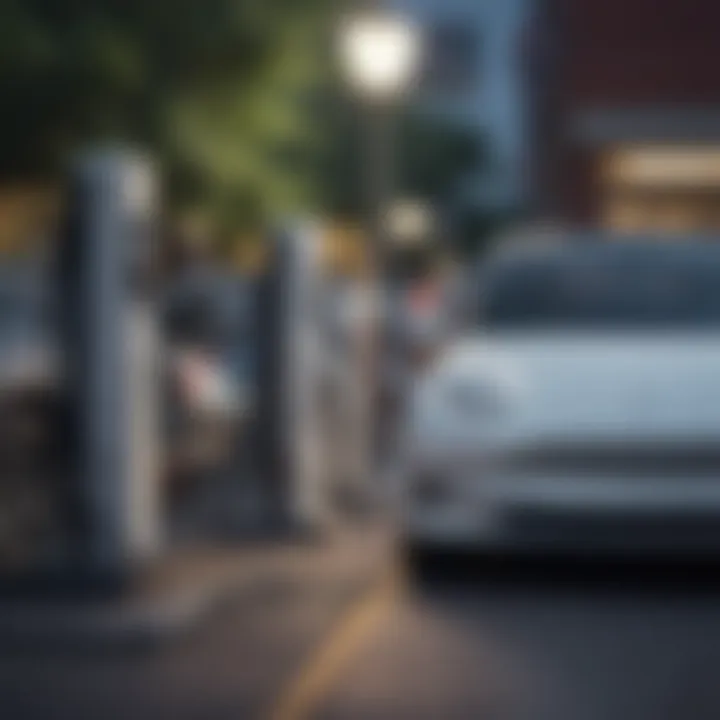 A group of electric cars charging at a station in St. Louis.