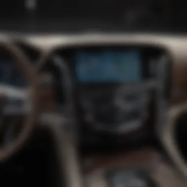 Advanced Technology in Cadillac Escalade Dashboard Dashboard of a Cadillac Escalade displaying technology and performance metrics