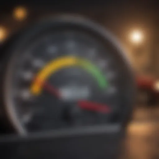 Illustration showing a credit score gauge indicating 650