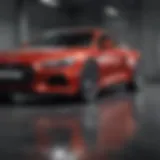 A sleek car showcased with a digital backdrop representing online sales.