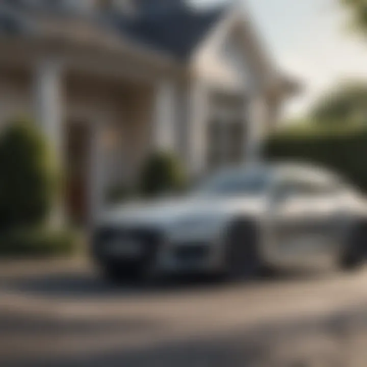 A serene image of a new car parked in front of a home, symbolizing security and the role of gap cover in financial protection.