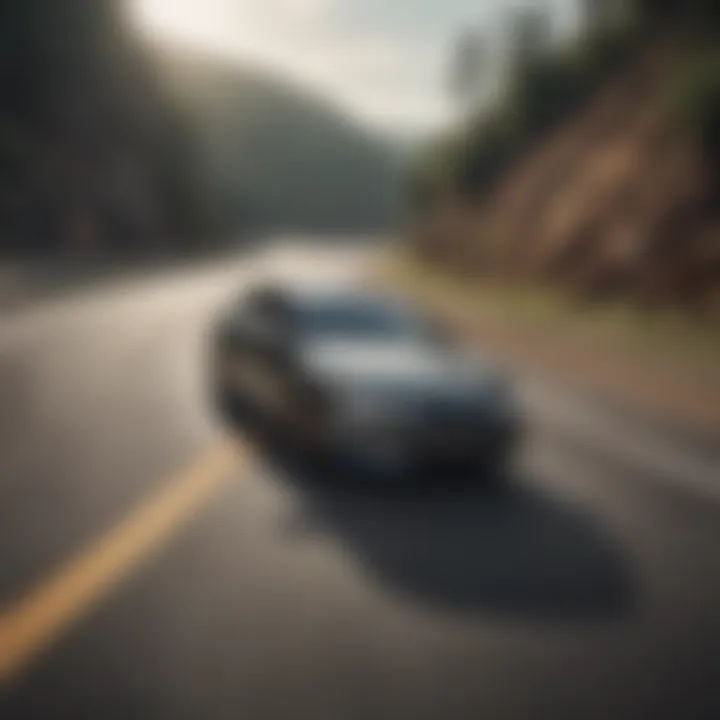 Nissan Altima speeding on a winding road highlighting its performance