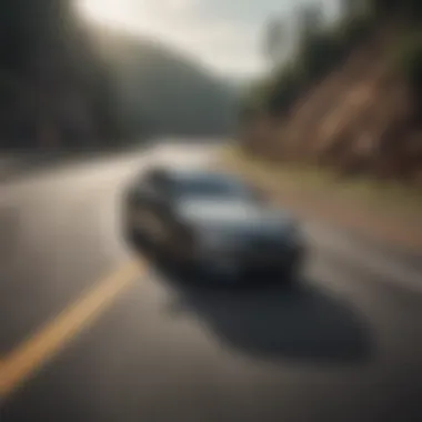 Nissan Altima Performance on Winding Roads Nissan Altima speeding on a winding road highlighting its performance