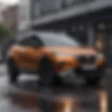 Sleek exterior design of the Nissan Kicks showcasing its modern styling.