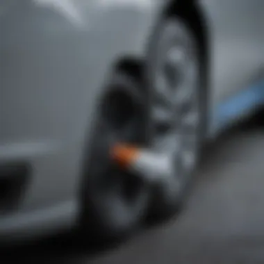 Nissan Leaf Charging Port Technology Close-up of a Nissan Leaf charging port