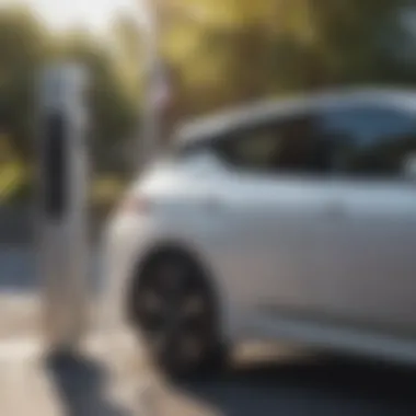 User interacting with a charging station