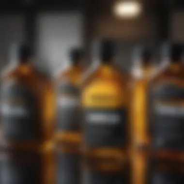 Explore Various Engine Oil Types Different types of engine oils arranged neatly