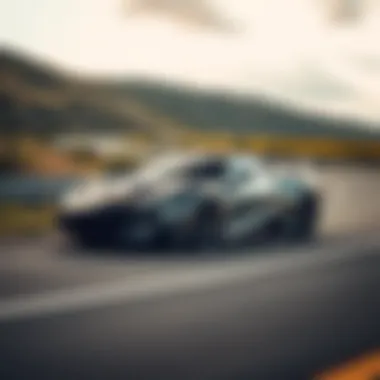 High-Performance Sports Car High-performance sports car on a winding road