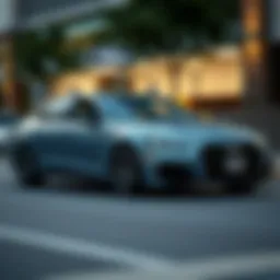 Sleek modern sedan parked in an urban setting