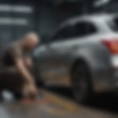 A mechanic inspecting a used Kia vehicle, emphasizing maintenance considerations
