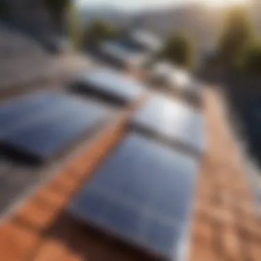 Sustainable Solar Energy Solar panels on a roof contributing to sustainable energy.