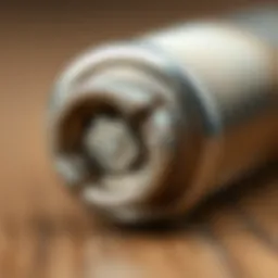 Close-up of a round screw with a stripped head