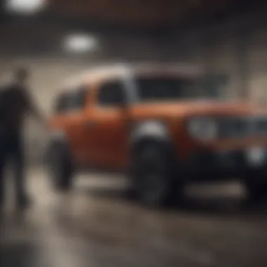A professional locksmith assisting with a car unlock.