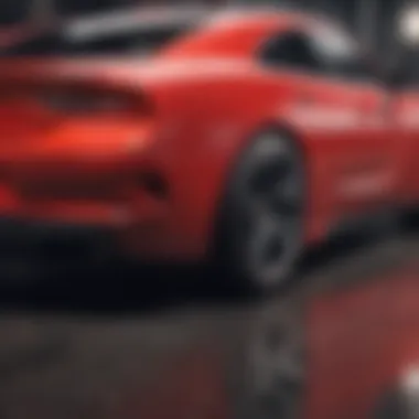Red Charger in Automotive Environment Illustration of a red charger in an automotive setup