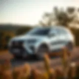 An elegant V6 SUV parked in a scenic landscape