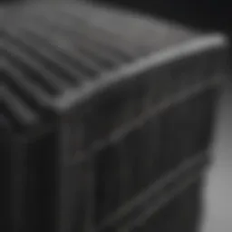 Close-up view of a reusable auto air filter showcasing its design and material.