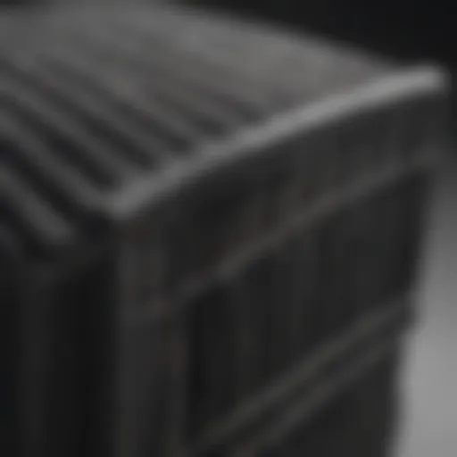Close-up view of a reusable auto air filter showcasing its design and material.