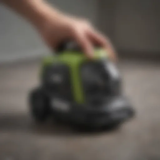Compact design of the Ryobi Mini Vacuum showcasing its portability