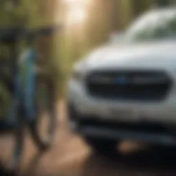 Subaru Crosstrek with a hitch bike rack showcasing its compatibility