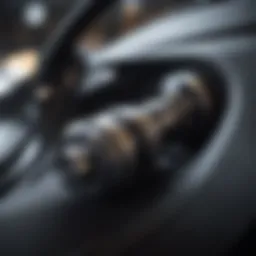 Close-up of a modern car lock mechanism