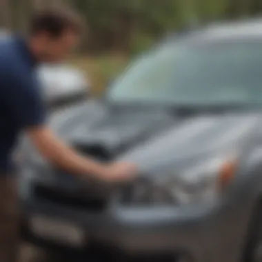 Installation of a new rear wiper blade on a Subaru Forester