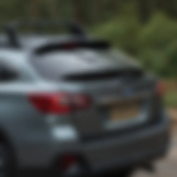 Aftermarket cargo cover options displayed next to Subaru Outback.