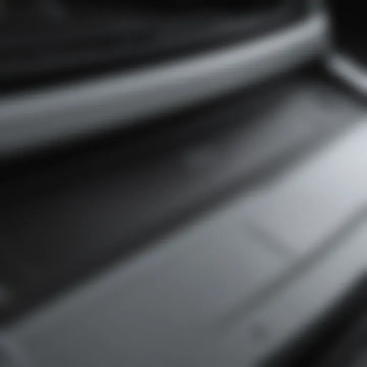 Close-up view of the Subaru Outback cargo cover mechanism.