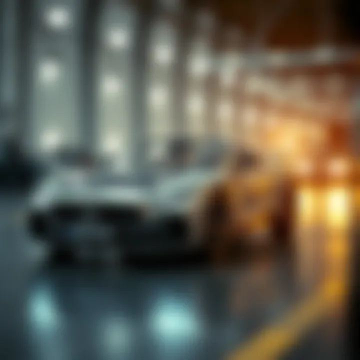 Safety features displayed in a luxury car model