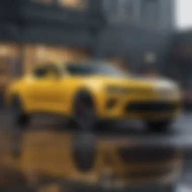 Stunning Yellow and Black Chevrolet Camaro Chevrolet Camaro showcasing its striking yellow and black exterior