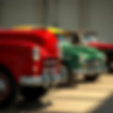 Historical Ford Paint Options Historical Ford vehicles showcasing classic paint options