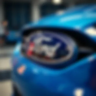 Unique Color Finish on Ford Vehicle Close-up view of a Ford car with a unique color finish