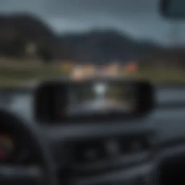 Detailed view of a dashcam's user interface with settings and options