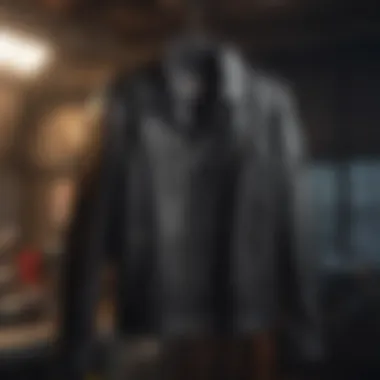 Well-Maintained Leather Jacket A well-maintained leather jacket placed on a hanger, showcasing its pristine condition.