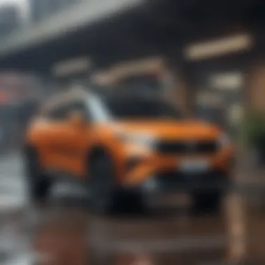 A futuristic dashboard of a Chinese SUV featuring advanced technology
