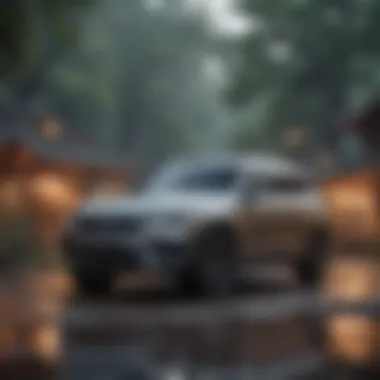 An outdoor setting displaying popular models of Chinese SUVs
