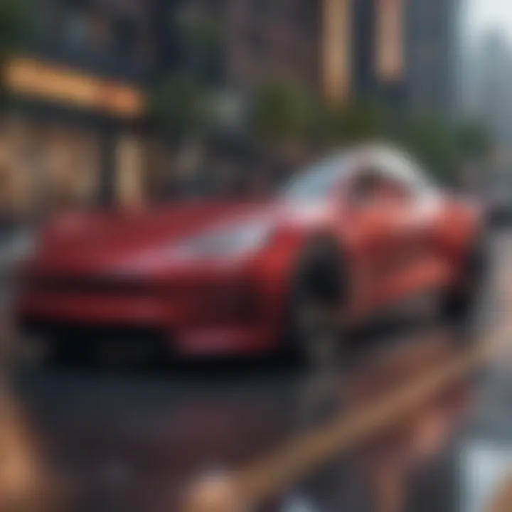 A futuristic vision of urban mobility featuring electric vehicles and ride-sharing services.