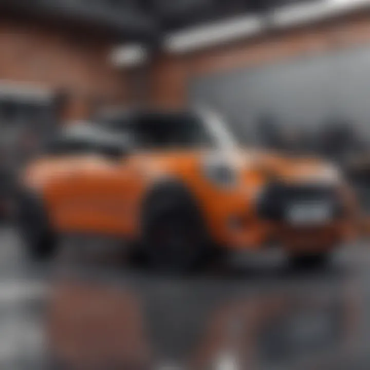 A collection of popular mini car models in a showroom