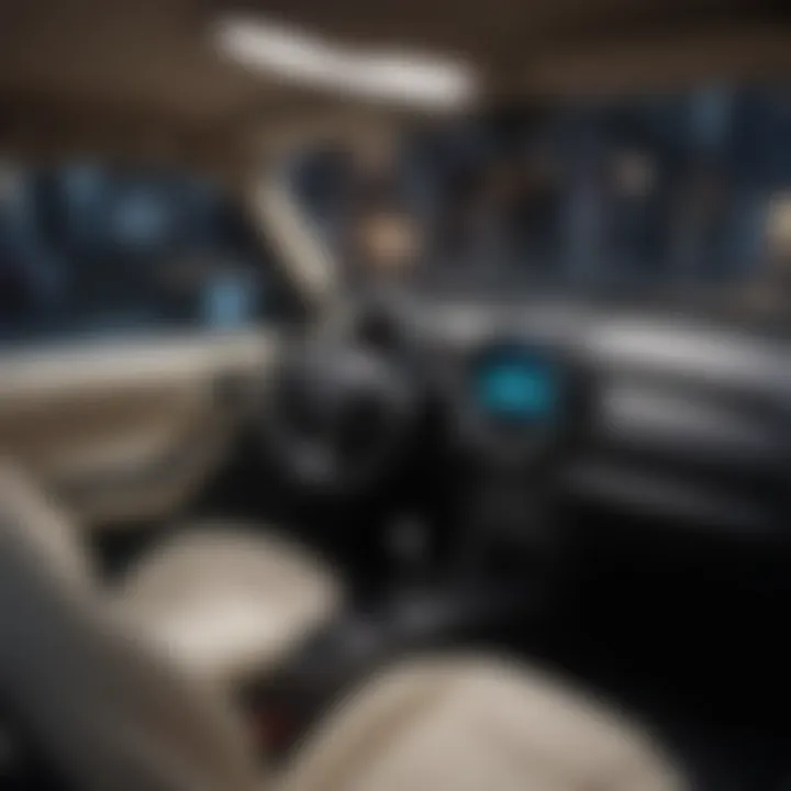 Interior view of a technologically advanced mini car