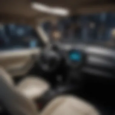 Innovative Interiors in Mini Vehicles Interior view of a technologically advanced mini car