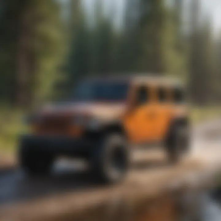 Weather-resistant Jeep Wrangler soft top in action