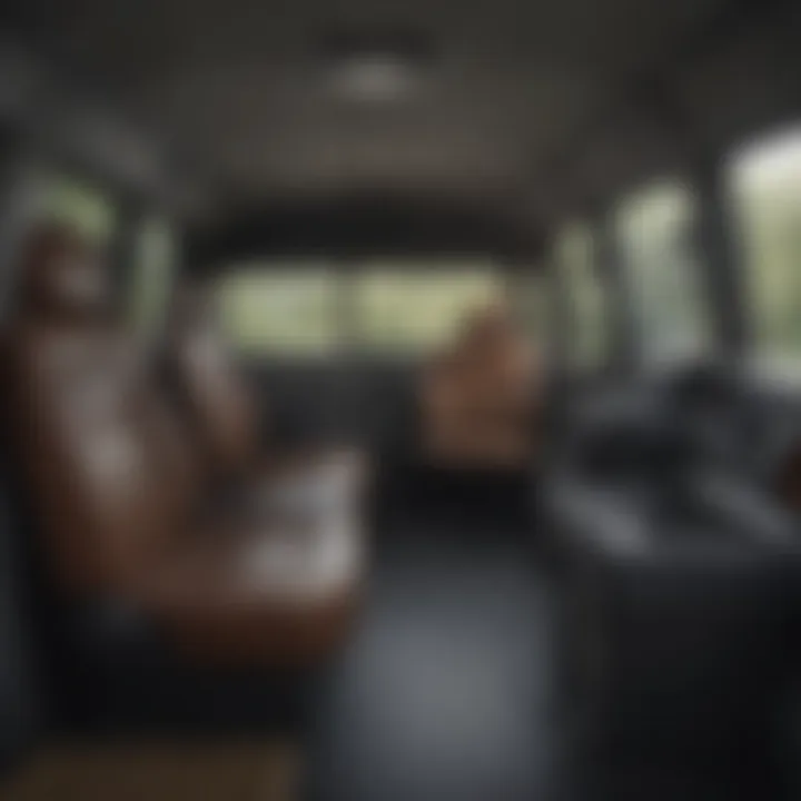 A spacious interior of a used auto van showcasing versatility for cargo and passengers