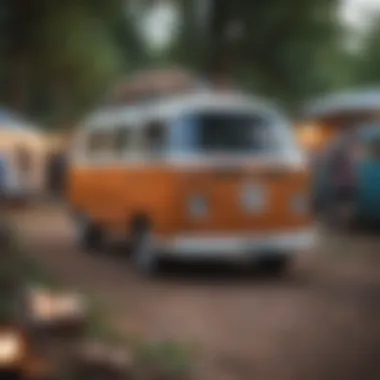 Group of Westfalia campers at a cultural gathering