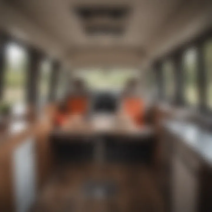 Interior layout of a Westfalia camper showcasing innovative design