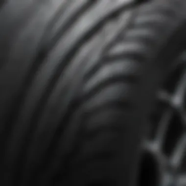 Close-up of tire tread patterns for optimal grip