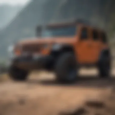 Jeep Wrangler JL equipped with roof racks and external storage solutions