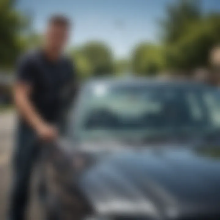 Expert technician performing windshield installation