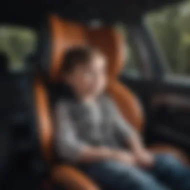 Child comfortably seated in a booster seat