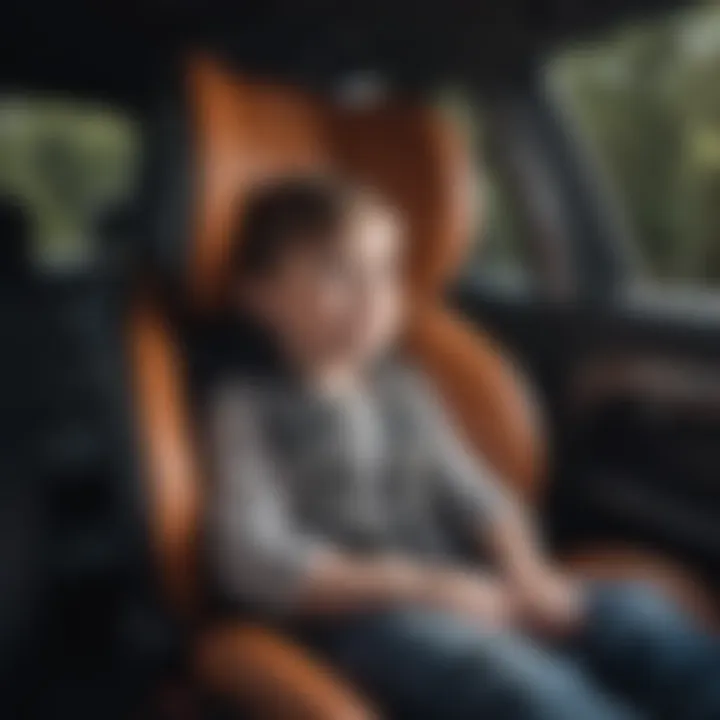 Child comfortably seated in a booster seat