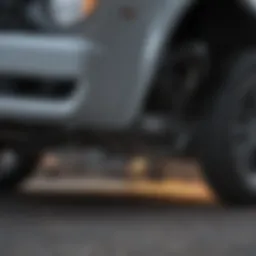 Close-up view of undercarriage protection coating on a vehicle