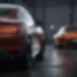 Detailed view of a car purchase agreement with highlighted sections